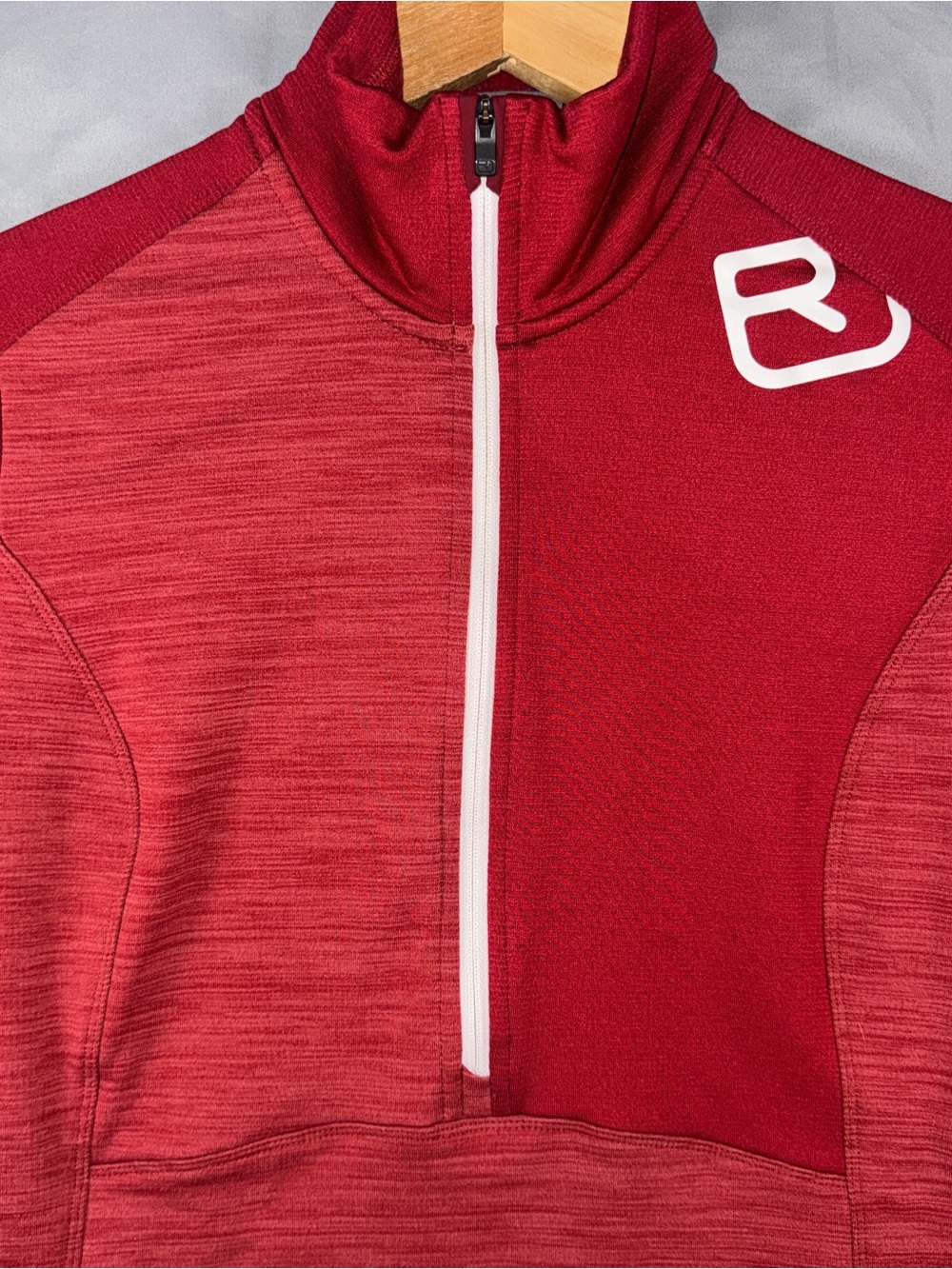 Ortovox Pullover Womens Medium Red Merino Wool 1/4 Zip Long Sleeve Base Layer - Picture 6 of 10